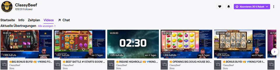 ClassyBeef Twitch Uebertragungen