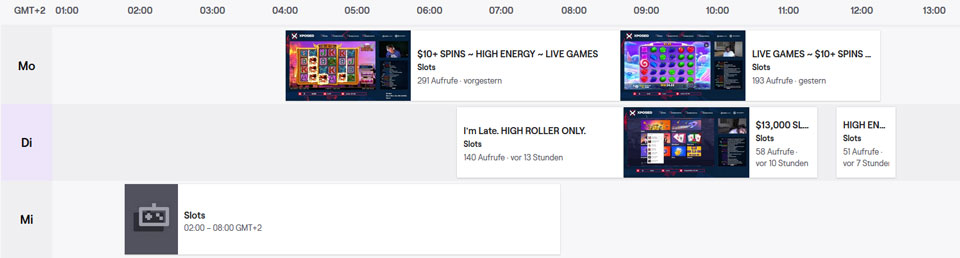 Xposed Twitch Zeitplan