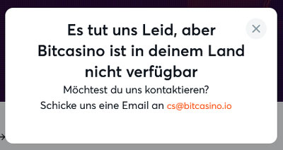 Bitcasino.io nicht mehr aus Deutschland verfuegbar