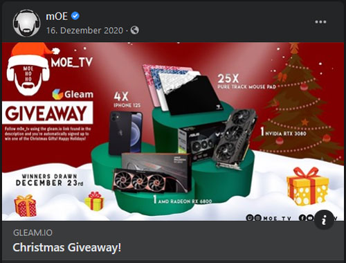 Vorschaubild einer Promoaktion von m0e_tv auf Facebook