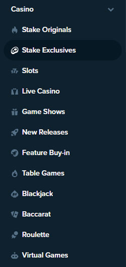 Stake Casino Games