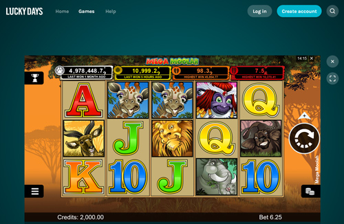 Lucky Days Casino Mega Moolah