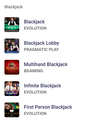 Blackjack at Roobet Casino