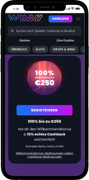 Winny mobile Casino