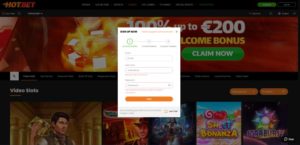 Hot.Bet Casino Preview Registration