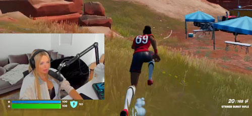 Corinna Kopf playing Fortnite