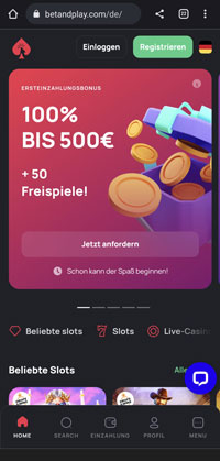 BetAndPlay mobile Casino