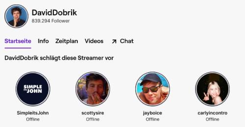 David Dobrik Twitch Account